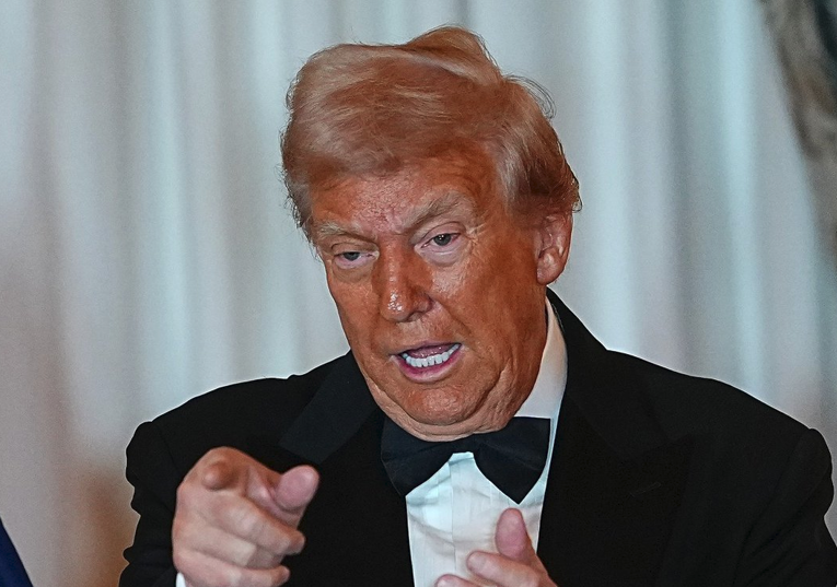 KNOWING THERE WOULD BE FAMILIES PRESENT, DONALD TRUMP WORE HIS SPARE CHIN TO COVER UP HIS NECK. WE THANK HIM.