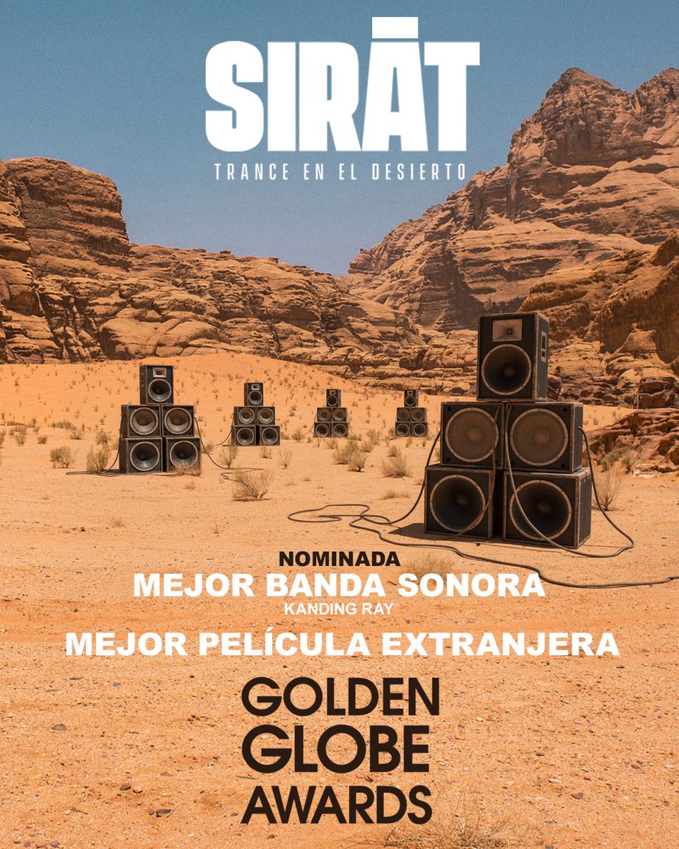 #SIRATtranceEnElDesierto es nominada a Mejor Película Extranjera y Mejor Banda Sonora en los #GoldenGlobeAwards 

Próximamente en cines.

#Sirat #Cinépolis #Cinemex #Cine  #OliverLaxe #KangdingRay #GoldenGlobe #GlobosDeOro