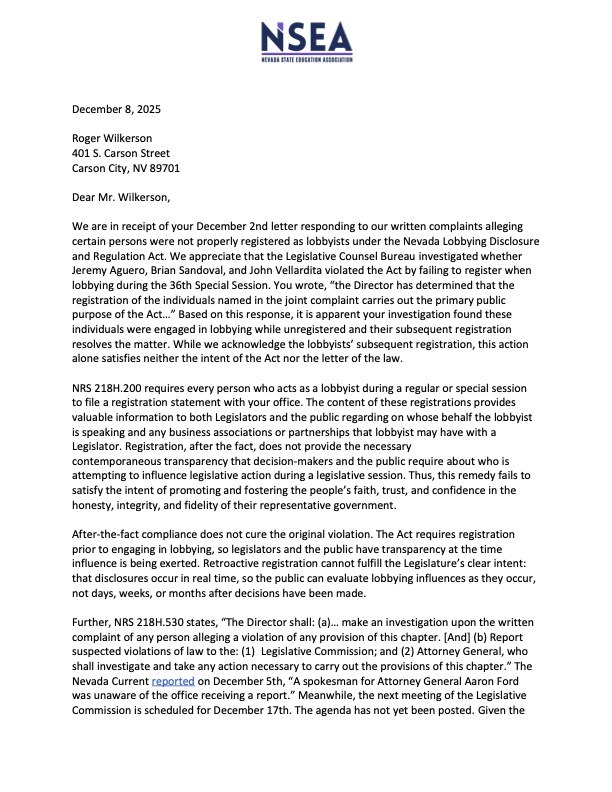 Nevada State Education Association tweet media