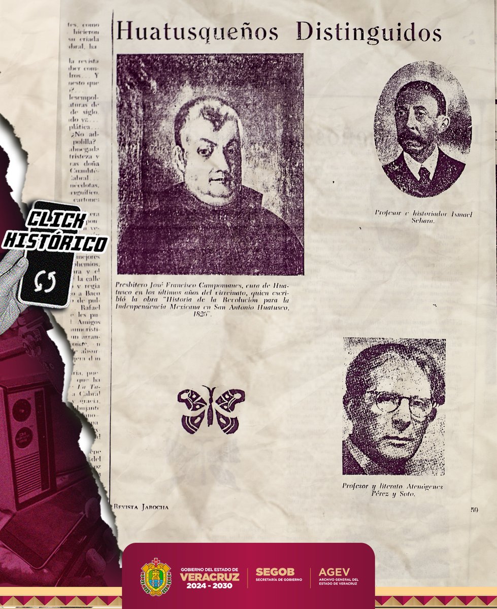 ¡Huatusqueños que dejaron huella!
En su sección Huatusqueños Distinguidos, la Revista Jarocha recuerda a personalidades que marcaron la historia y la cultura de la región: José Francisco Campomanes, Ismael Sehara y Atenógenes Pérez y Soto. 
#Huatusco #PersonajesIlustres