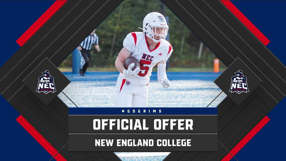 TD7__'s tweet photo. I am extremely grateful to receive an offer from New England College! Thank you @CoachElsker for an offer to play football at the next level!!! https://t.co/tYqajBUuol