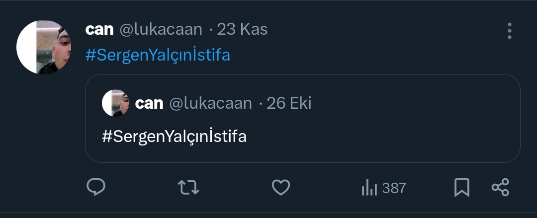 #SergenYalçınİstifa