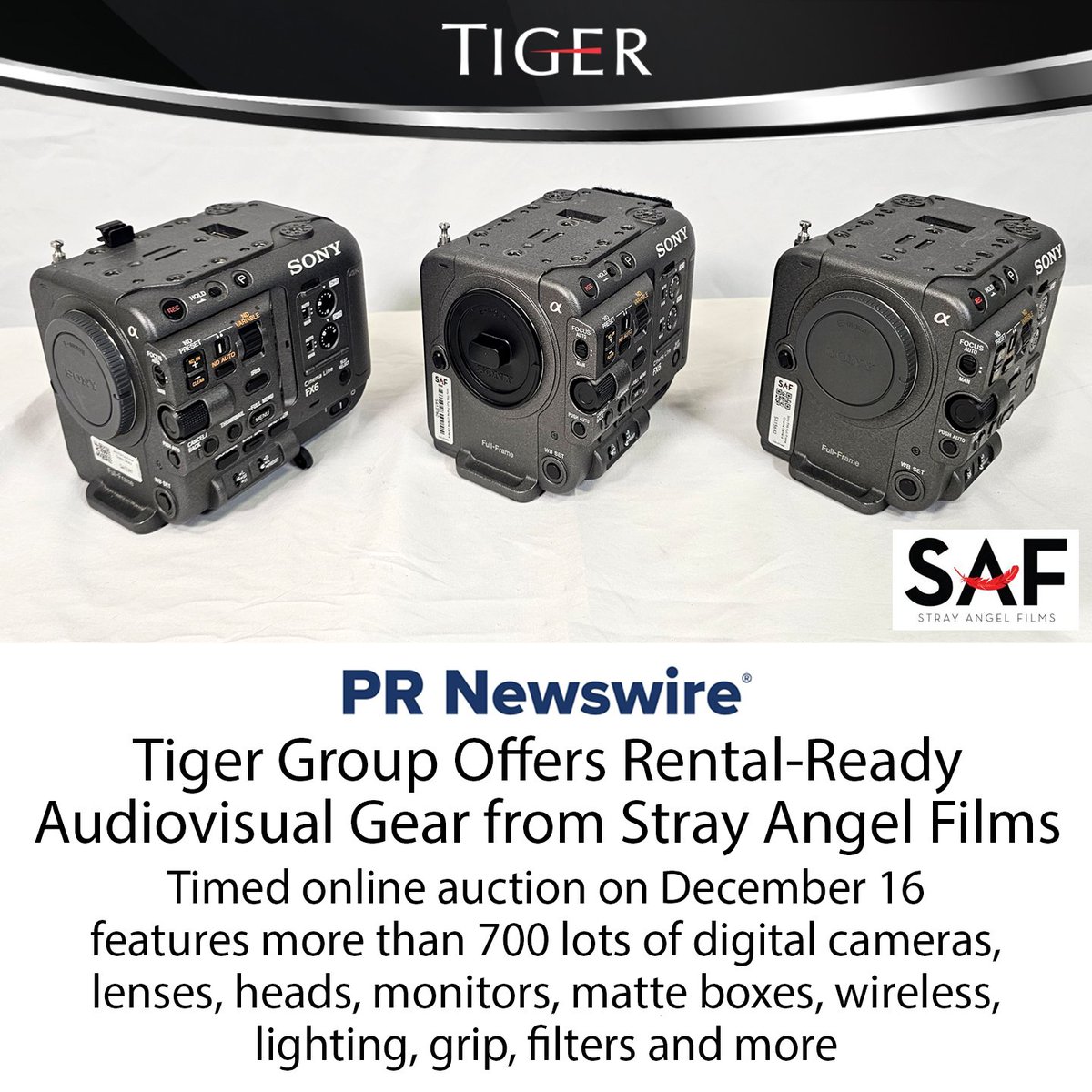 Press Release
Our final audiovisual sale of 2025 on Dec 16, featuring rental-ready gear from Stray Angel Films.

Read the full press release here:
🔗 hubs.la/Q03XkL4N0