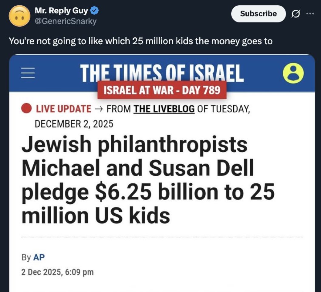 The vast majority of the richest Jewish philanthropists give relatively little to the Jewish community, and spend most of their money and charitable donations on non-Jewish causes.

And they get repaid by being attacked and insulted by non-Jews.