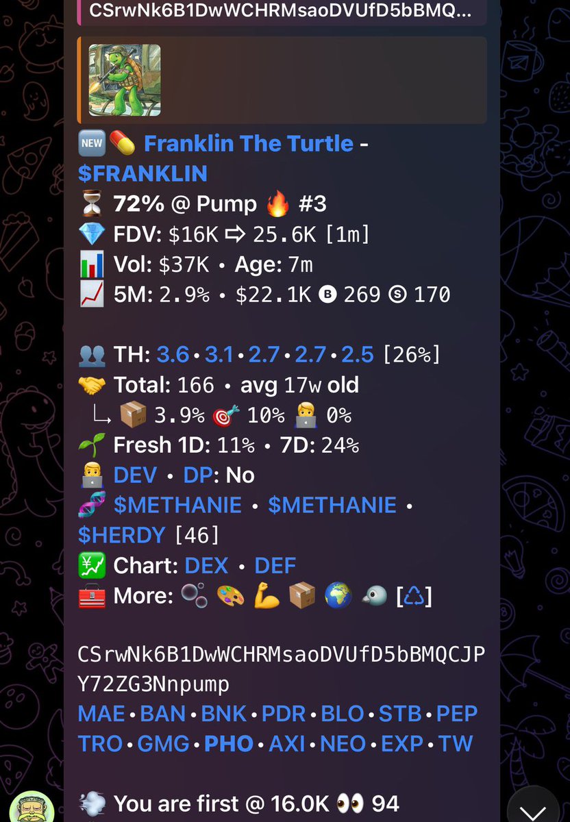 Sol_hyper1's tweet image. 1327X profit from my call on TG $Franklin
Early calls on my private TG
Ca;

CSrwNk6B1DwWCHRMsaoDVUfD5bBMQCJPY72ZG3Nnpump