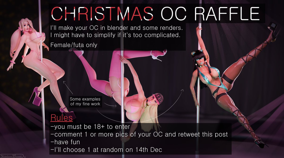 🚨Free OC Raffle🚨
I'll make a model and some renders of your OC, just drop your refs below and RT🙏 more rules⬇️
hopefuly I'll finish it before christmas🎄
