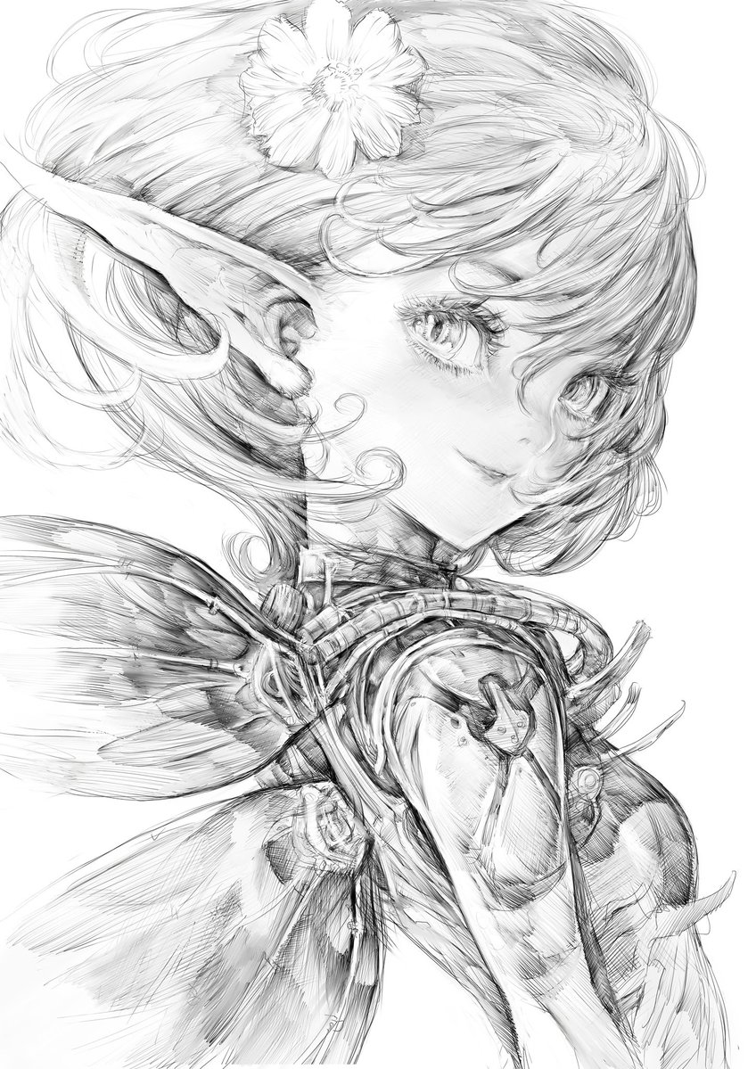 一次創作祭り冬の陣2025 iPadで鉛筆画のように描いています！