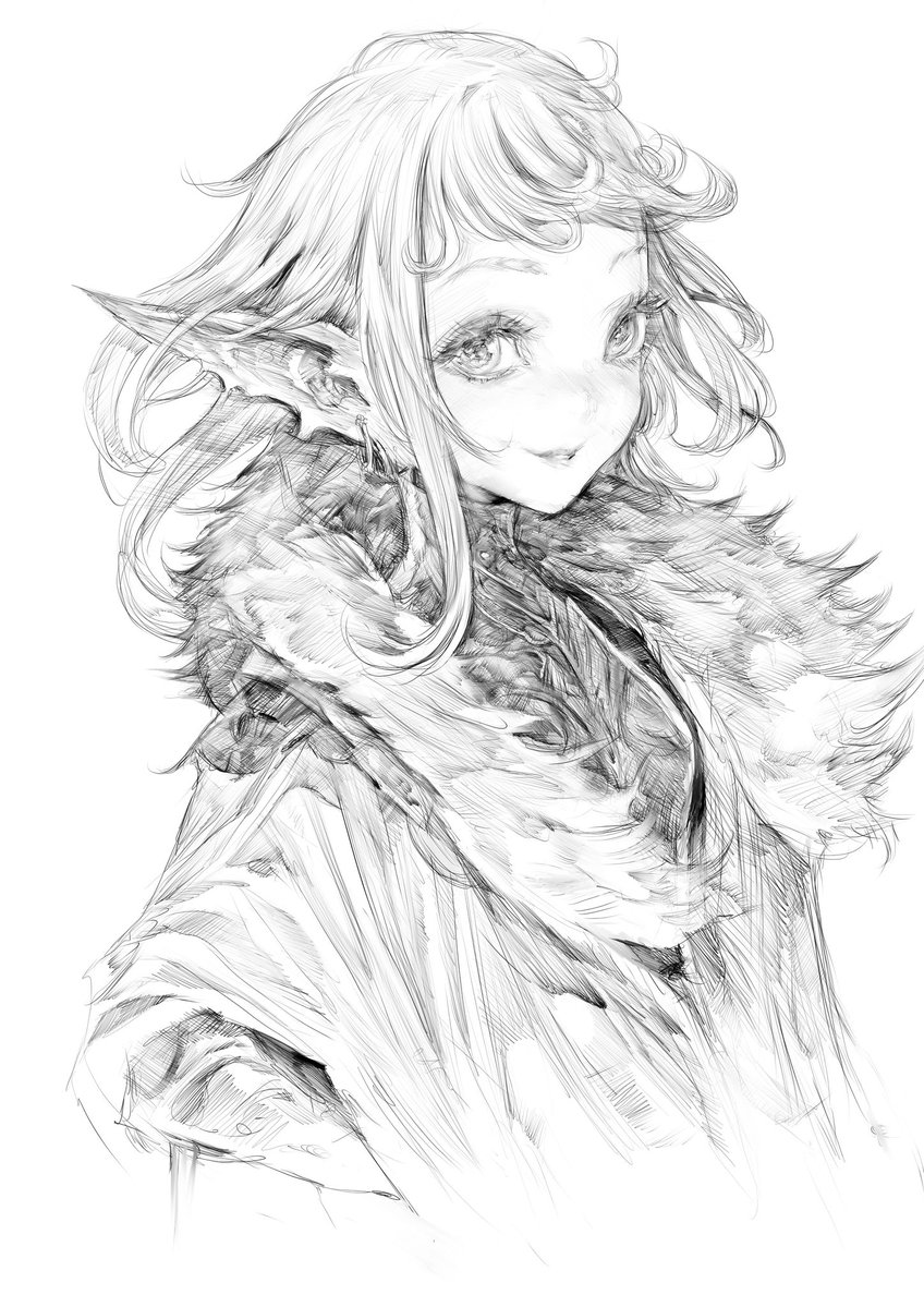 一次創作祭り冬の陣2025 iPadで鉛筆画のように描いています！