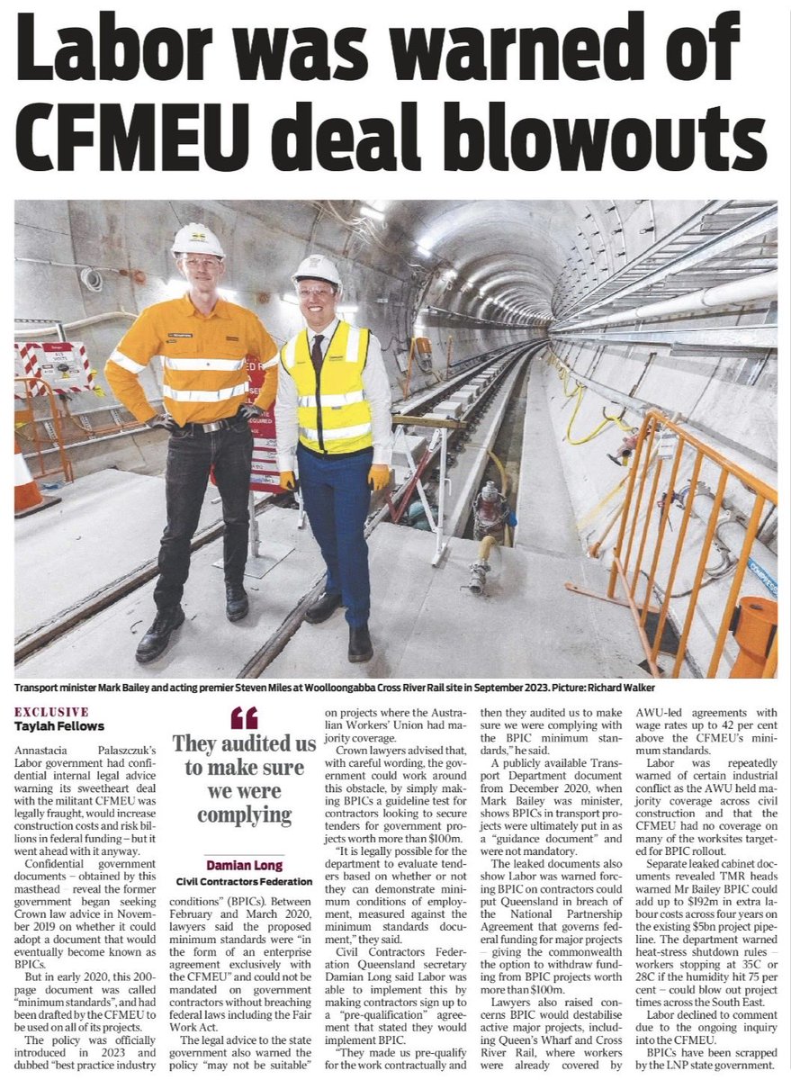 QbccSecrets's tweet image. Bye @a_palaszczuk 👋 Why do Mark ‘Budget Blowout’ @MarkBaileyMP &amp;amp; @MickdeBrenni’s names keep coming up in the @CFMEUQNT inquiry? Why did your @QLDLabor govt hide the deliberate waste of MILLIONS of $ behind ‘legal advice?’ Sacked #duds #flogs #corruption #thevibe #qldpol #auspol