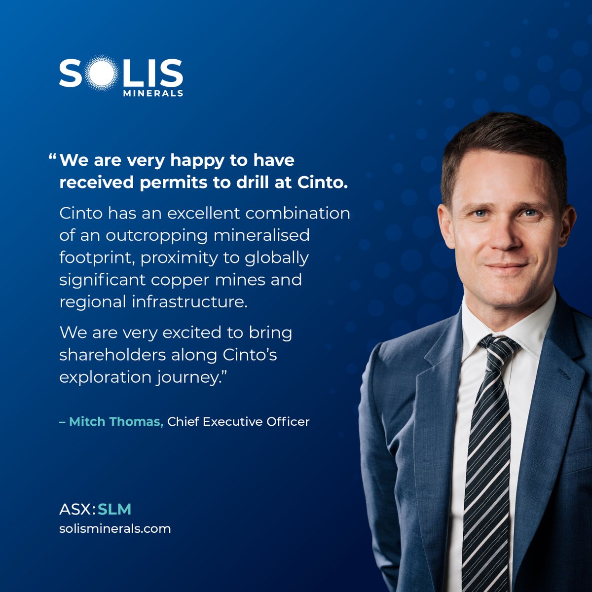 #ASXNews

$SLM.AX is pleased to announce the receipt of drilling permits at its 100%-owned Cinto #Copper Project in southern Peru, paving the way for commencement of much anticipated #drilling in the coming weeks.

See announcement: loom.ly/nc_Od9M

#ASX #SLM