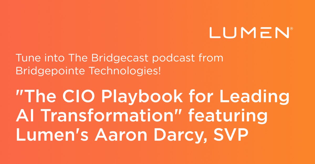 LumenCPP's tweet image. On the Bridgecast podcast, @lumenTechCo's Aaron Darcy &amp;amp; @Bridgepointe’s Scott Kinka share how to:

🌐 Build networks for Cloud 2.0
🚀 Lead transformation, not just ops
💰 Split “run” vs “change” budgets

Listen now:
🎧 YouTube: bit.ly/4rHqZBo

#AI #Cloud #Leadership