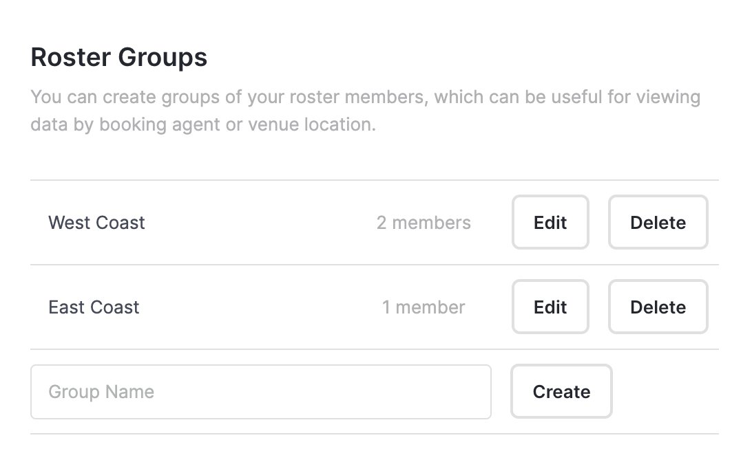 MuzeekAI's tweet photo. NEW: using a Roster and need to group the members for a more convenient calendar view? 

Use the "Roster Groups" feature to create and edit members of a group, making things much easier to filter when navigating the dashboard. 🗓️ https://t.co/id2uCwpU1n