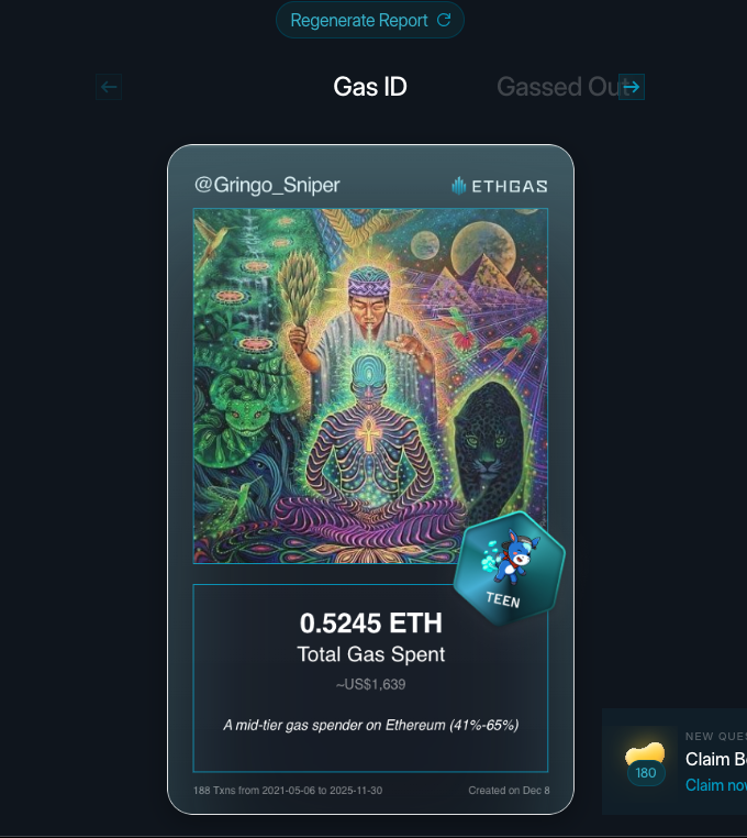 Gringo_Sniper's tweet photo. Leveled up in the Great Gas Reckoning with ETHGas! 💪

Teen Jack status: 0.5245 ETH gas spent, 180 Beans earned—supporting the Gasless Future!

Claim your Gas ID at https://t.co/QYC1DODMA7 https://t.co/VFZUxszOQl