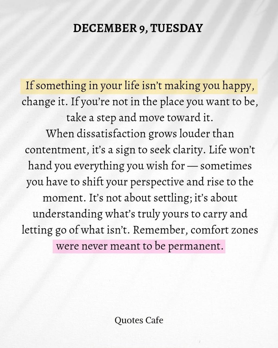 MPHickie's tweet image. A message for today … 

Sometimes the discomfort you feel is really a nudge toward something better. If it’s not bringing you joy, clarity, or growth — it’s okay to change direction. Comfort zones were never meant to be permanent. #GrowthMindset #ChooseJoy #KeepMovingForward 👇
