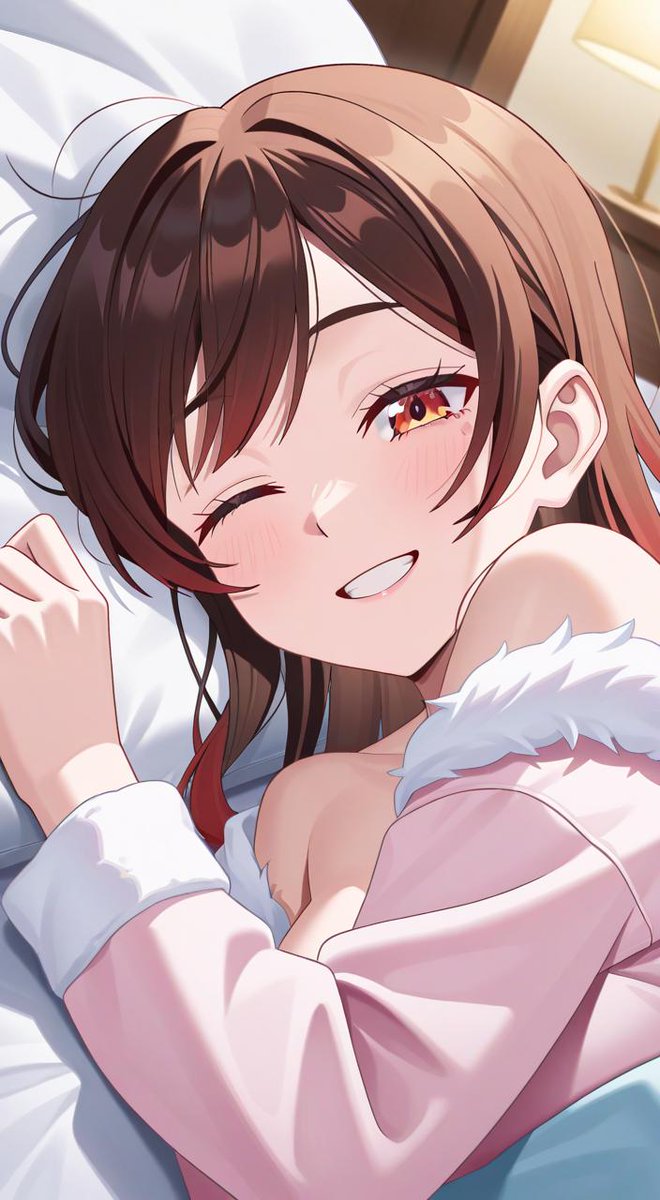 昨日とは違って今日は朝から幸せだったな🤭❤💙💓 SFW illustration