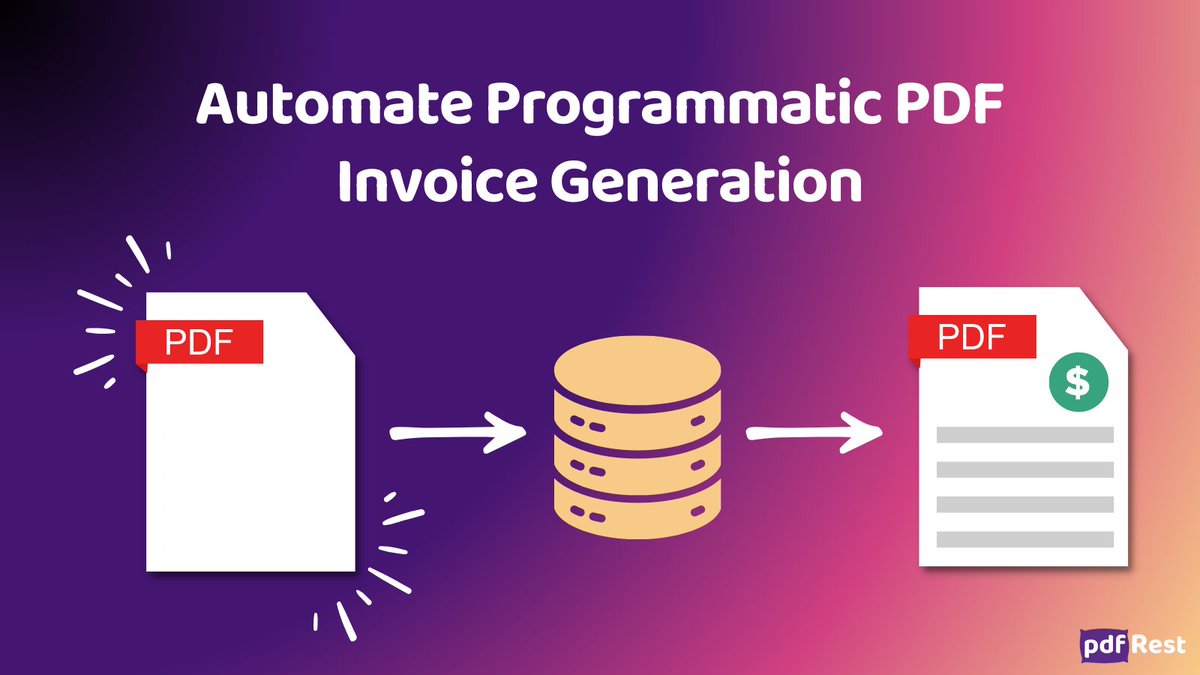 pdfRest's tweet image. Stop wrestling with templates. Use the @pdfRest Create Blank PDF API and Add to PDF API to programmatically generate custom, professional PDF invoices directly from your billing data.

Learn more: pdfrest.com/learning/solut…

 #CreatePDF #CustomPDF #APIDevelopment…