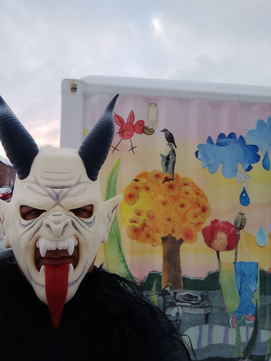 Hamilton, Niagara Falls; finishing the weekend in Kitchener for KrampusKindl yesterday. Thankful for the celebrations! Have mask. Will travel. Switch &amp; Sack til the Sun comes back!🙏🏽 #KrampusnachtWeekend #Krampusnacht #KrampusFest #KrampusKindl #rituals #LastRideBeforeYuletide