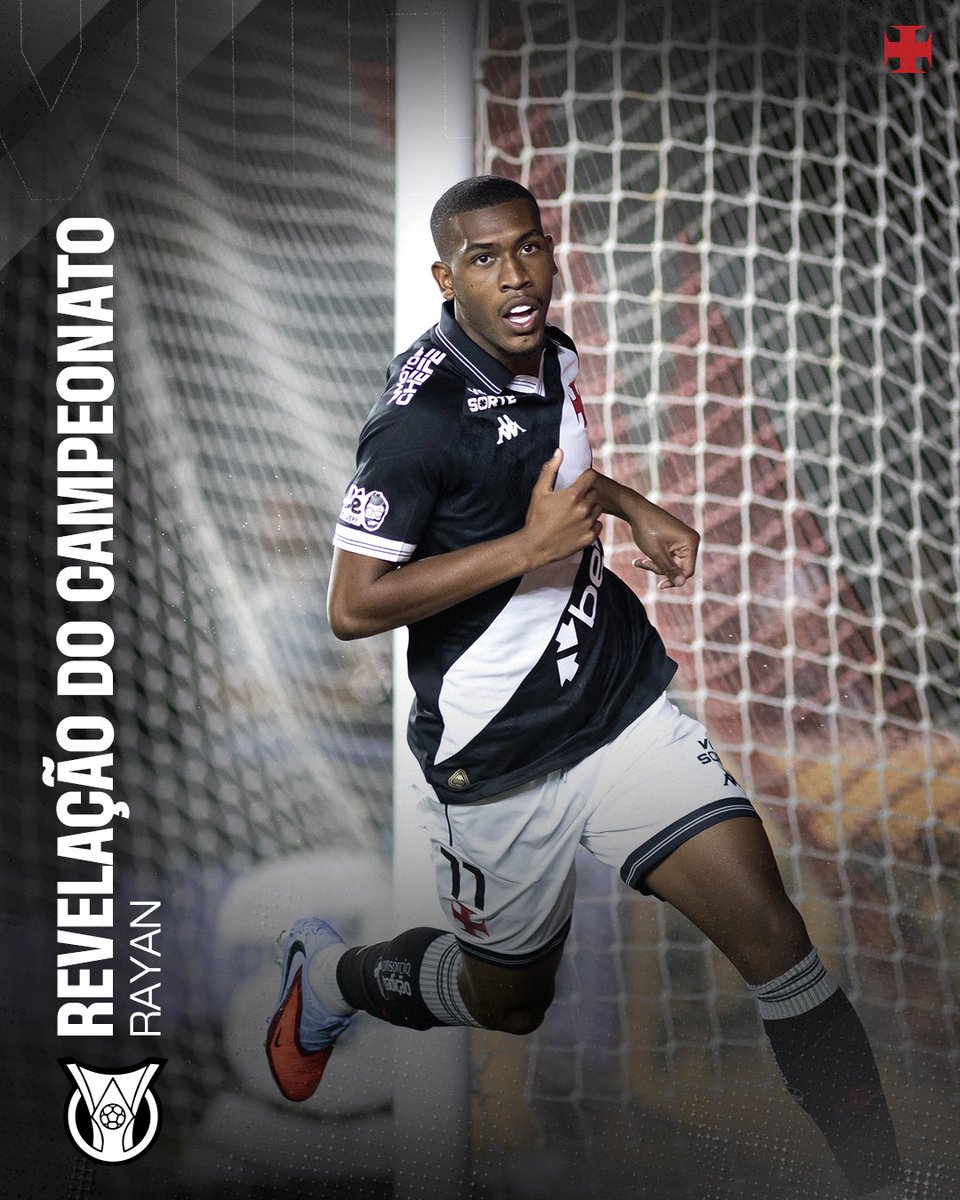 Joia do Vasco da Gama! 💎

Um dos nossos artilheiros na competição, com 14 gols marcados, Rayan foi premiado como a revelação do Campeonato Brasileiro. 🏆💢

Parabéns, craque! 👏

#VascoDaGama