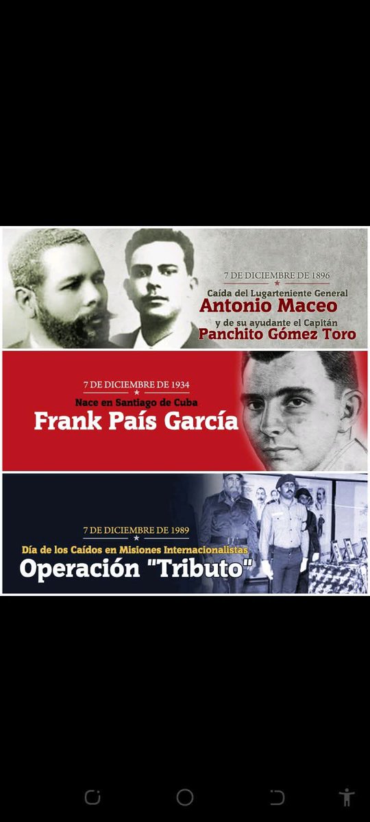 Cayó Maceo en combate, hace 129 años, pero sigue siendo un símbolo de intransigencia, de coraje, dignidad, el hombre de la Protesta de Baraguá. Nació Frank, revolucionario y maestro santiaguero, continuador de los anhelos de Maceo la #Patria libre e independiente. #TenemosMemoria