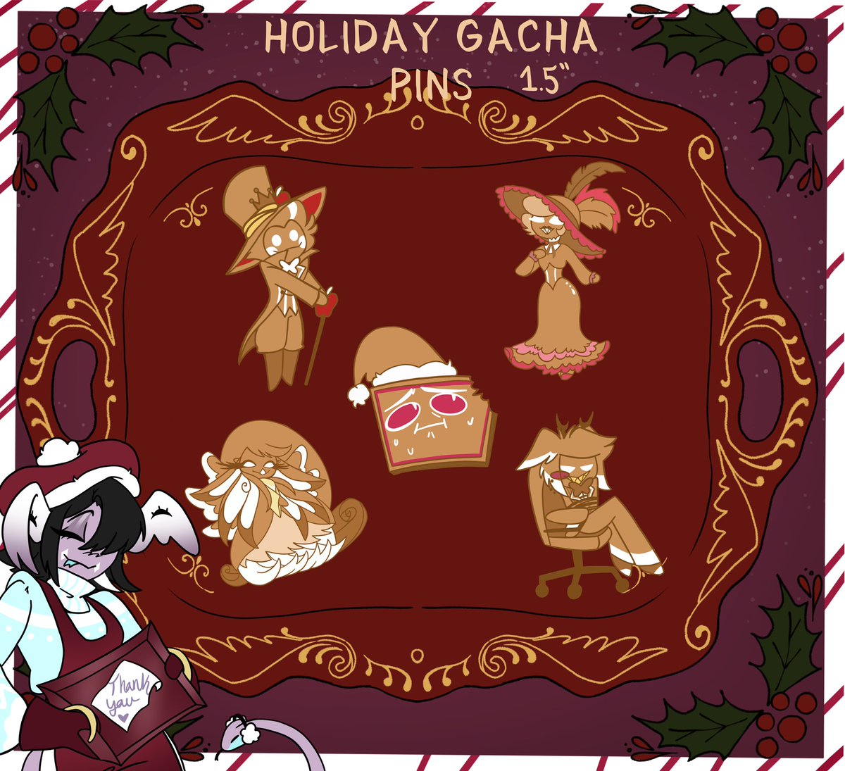 Preorders are now LIVE on Kofi!

Each order made from here until the 17th will receive a special freebie pin IF I can reach my move out goal :D 

I love how these turnt out and hopefully with the power of love and the holidays you guys will too!
#HazbinHotel #radioapple