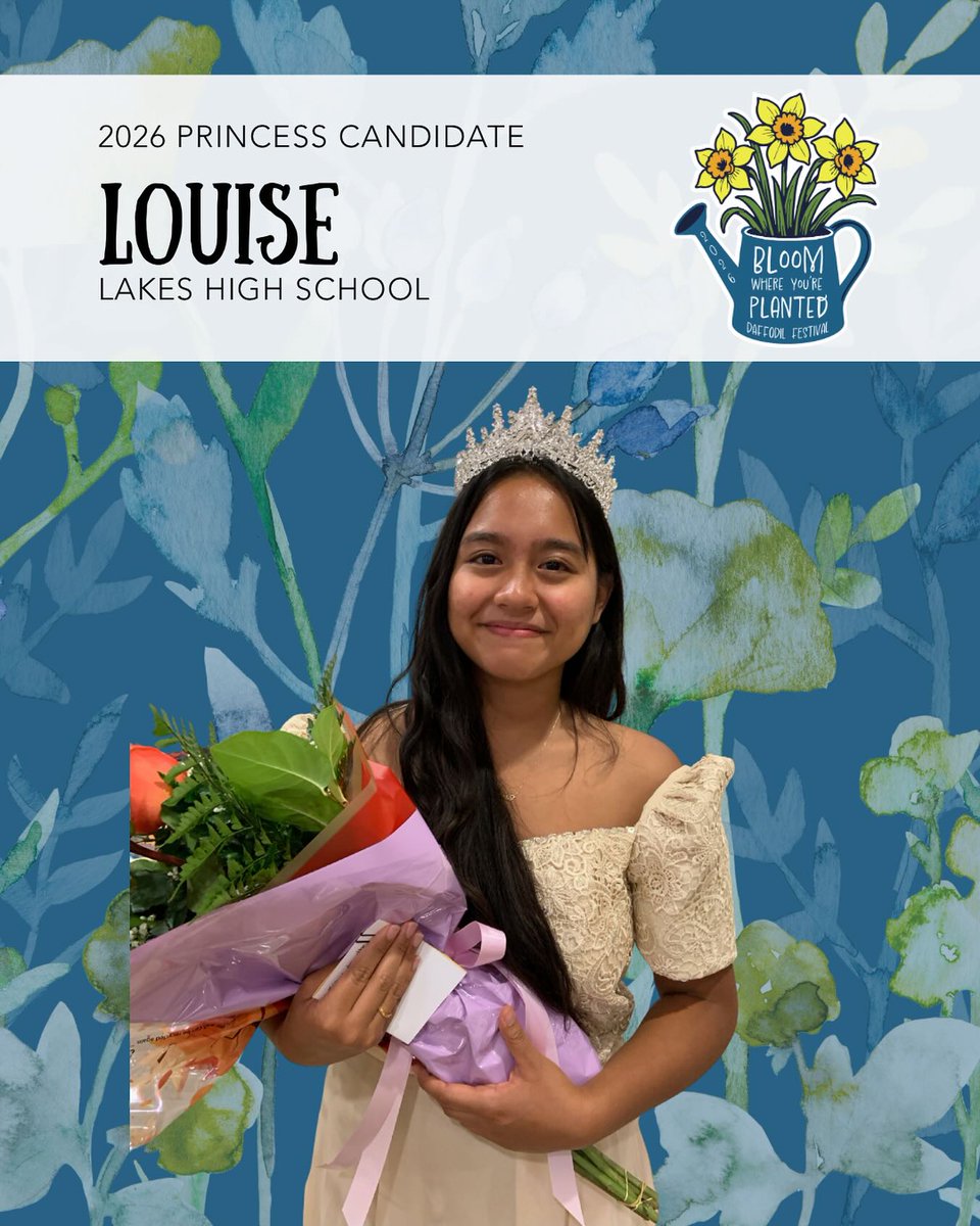 CloverParkSD's tweet photo. Congratulations to Kareliz Villanueva Lomba from Clover Park High School, Bentley Webster from Harrison Preparatory School and Louise Hadassah Womack from Lakes High School for being selected as 2025-26 Daffodil Princesses! ππ
#CPSDFutureReady #YouBelongWithCPSD https://t.co/DXU0JYnd8p