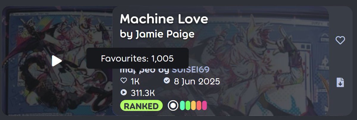 I never thought i would, or even could, reach this amazing achievement

my first 1k favorites map!!!! If i could i would put here 1k hearts ❤️

tysm everyone!!!!! ❤️❤️❤️