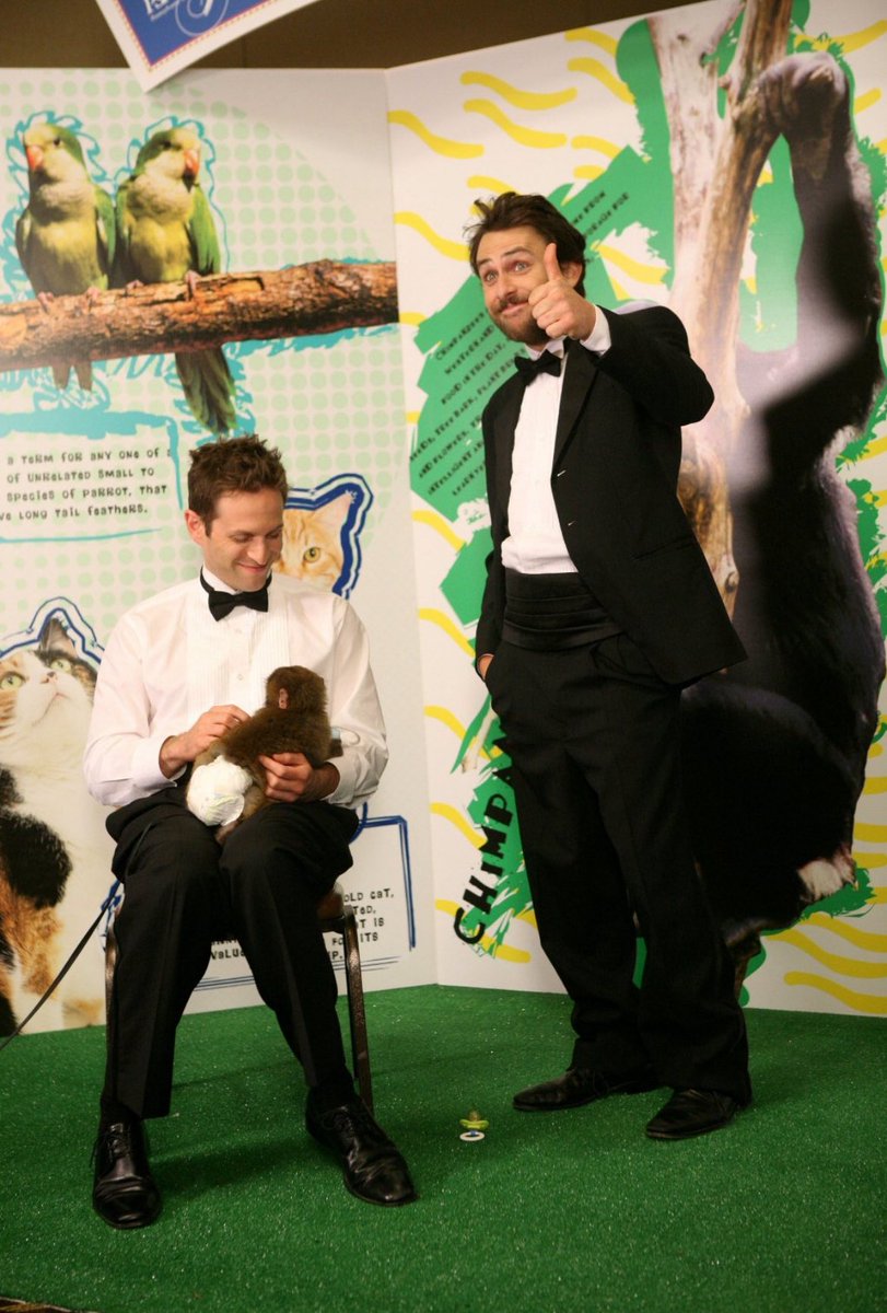 rcgposter's tweet image. Glenn, Charlie and Chase Utley during the shooting of “The Gang Gets Stranded in the Woods” (2010).