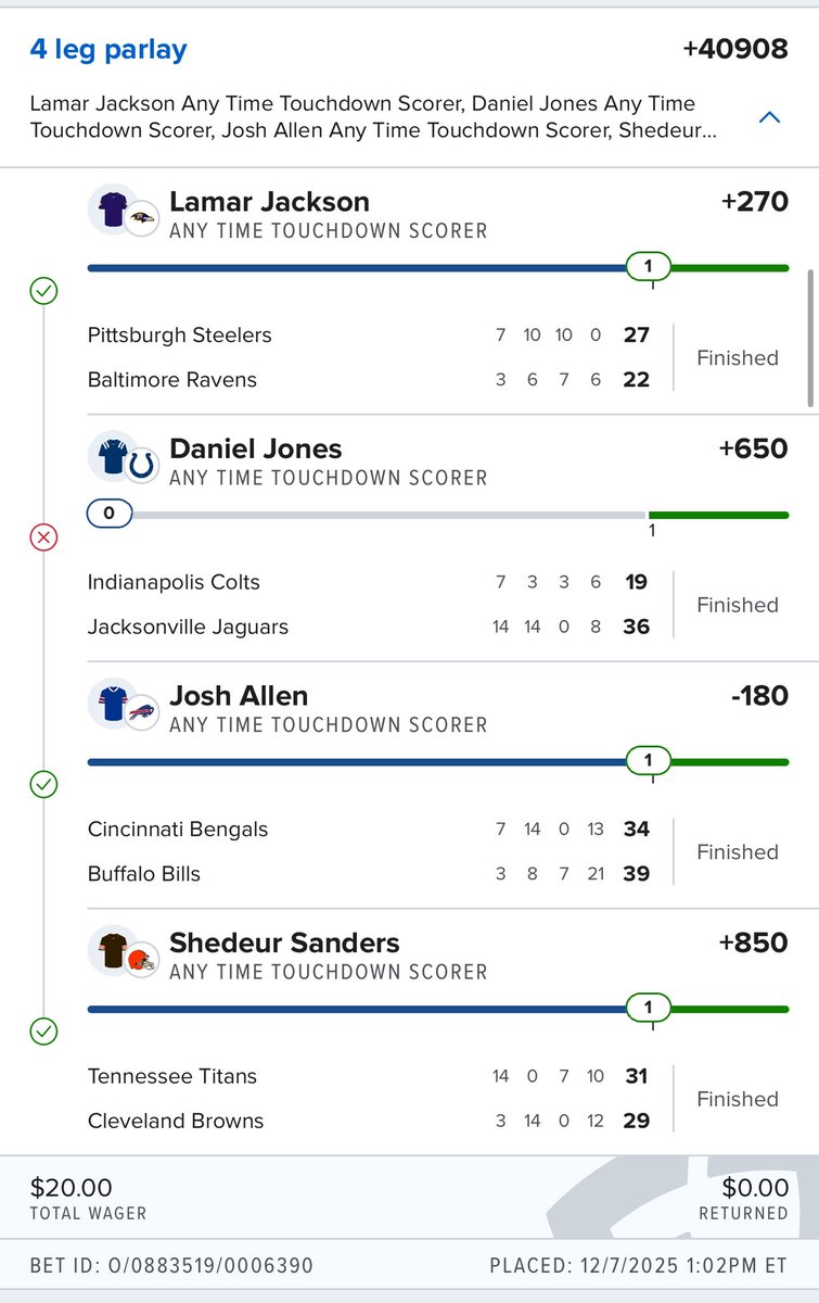 GaryDeadbolt's tweet photo. I’ll one up you. Fanduel won’t pay this out with bet protect because it was placed seconds after “games started” https://t.co/9yGZKcGBNW
