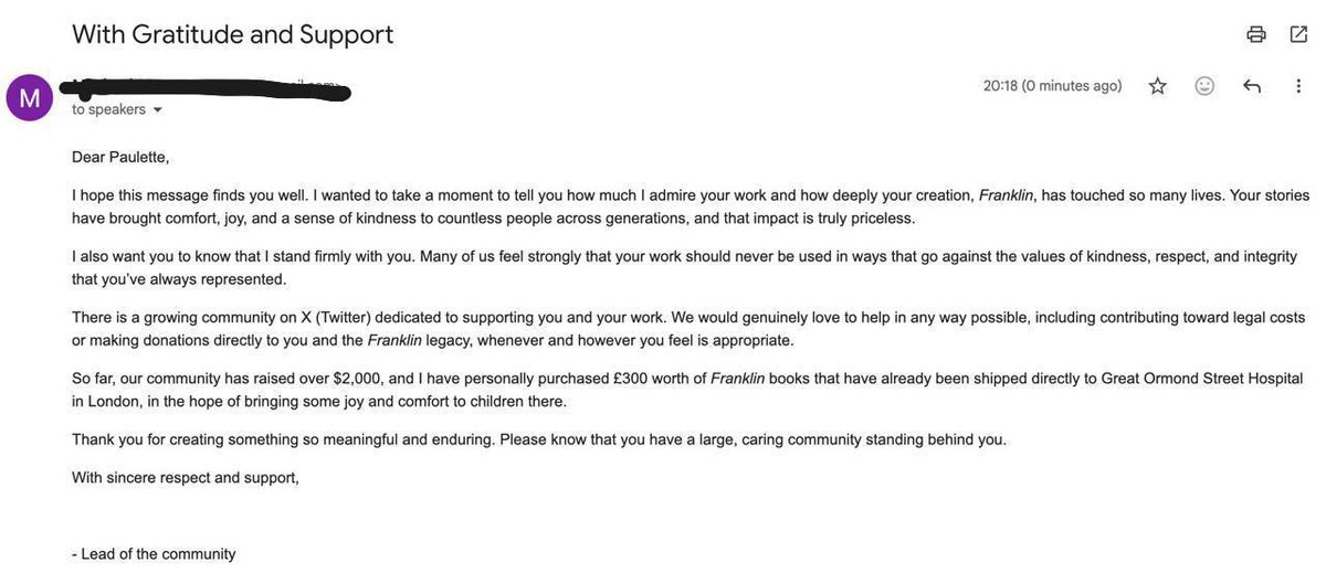 I have emailed Paulette’s team.