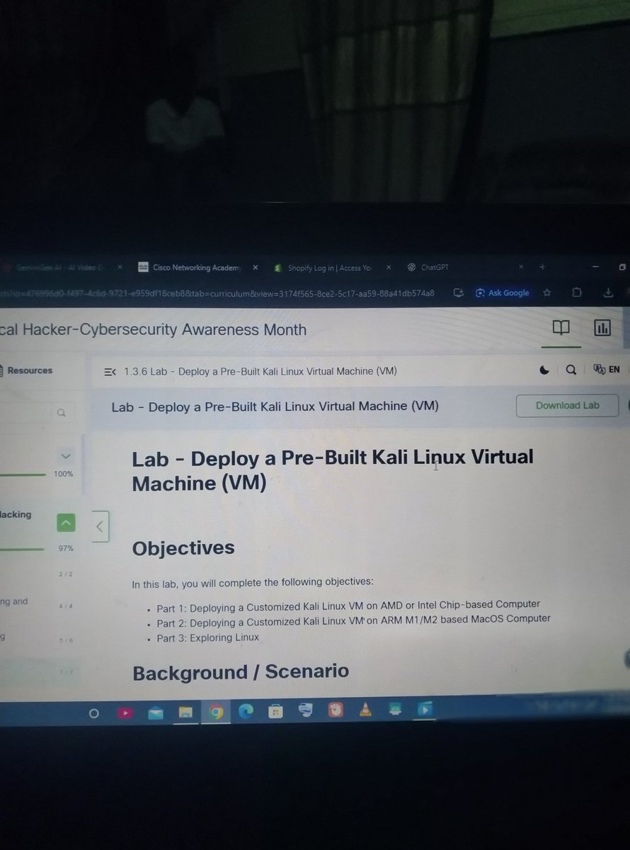muhd_alameenn's tweet image. &quot;Day 3 of my #cybersecurity journey! 🚀 Just learned how to set up my Kali Linux lab environment and I&apos;m excited to start practicing #ethicalhacking skills! 💻🔒 #infosec #hacking #LearningJourney