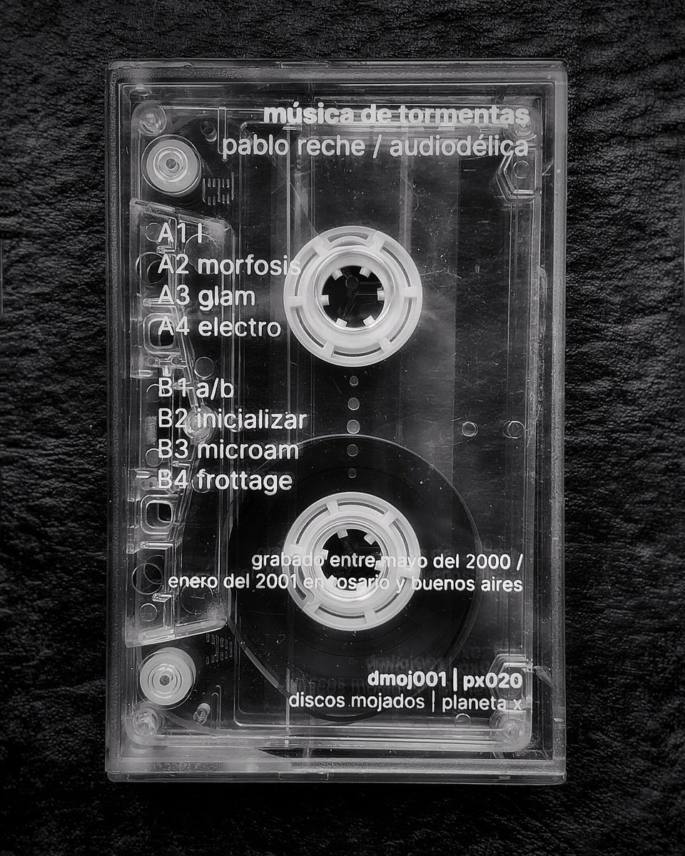 *** reedición /// relanzamiento ***

#MúsicaDeTormentas, el disco que publicamos con #PabloReche en el 2001, reeditado en cassette por #DiscosMojados y <a href="/planetax_info/">planeta/x</a>!!!

]]] edición limitada. muy pocas copias. [[[ 

#ambient #glitch #experimental #lowercase #electronica