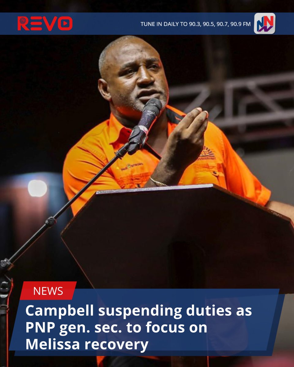 Nationwide News understands that People's National Party, PNP, general secretary, Dr. Dayton Campbell is to step back from his substantive duties at the helm of the party secretariat.

READ MORE HERE: revonews.ai/news/campbell-…
