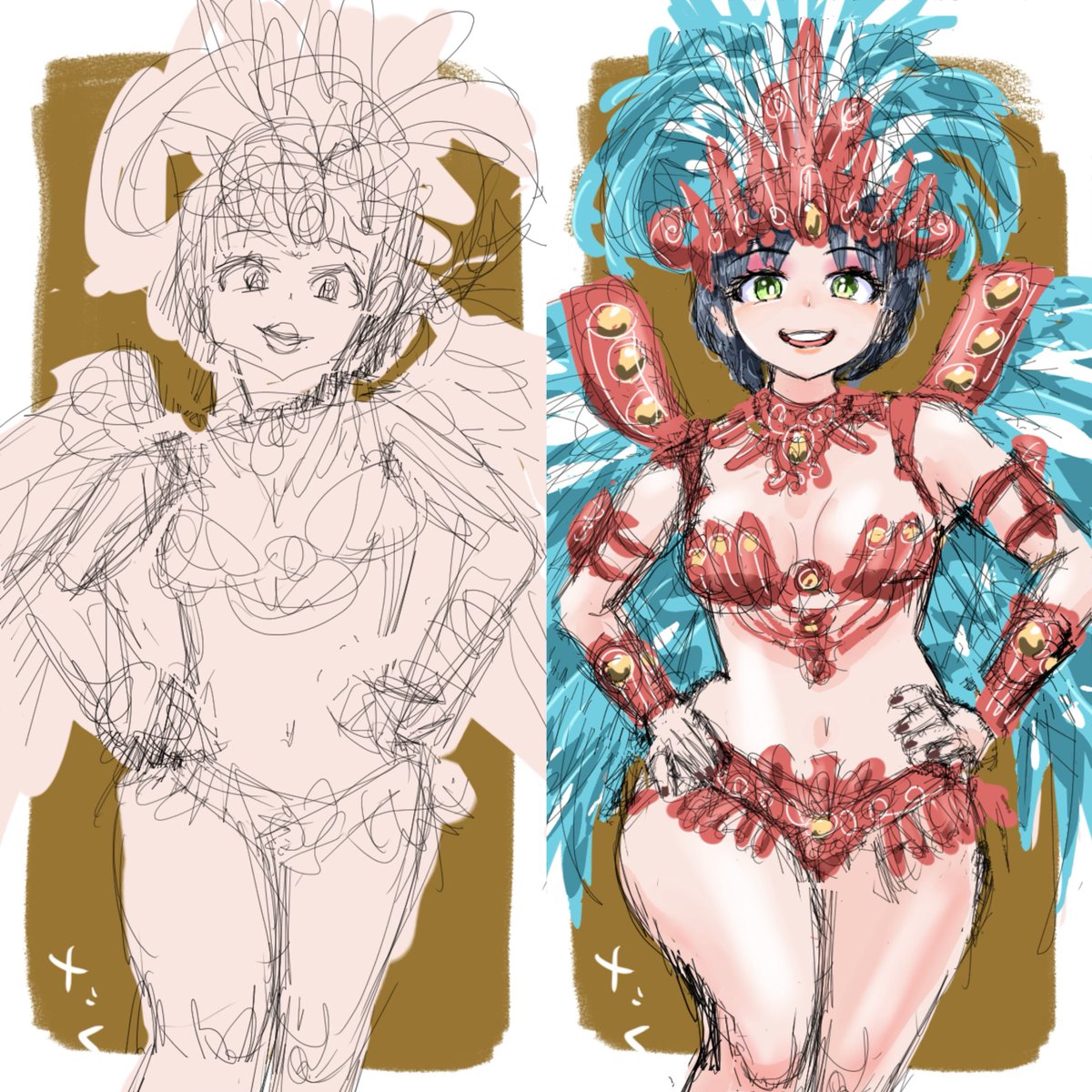 サンバガール51💃(ブラッシュアップ)再掲   
#イラスト #illustration 