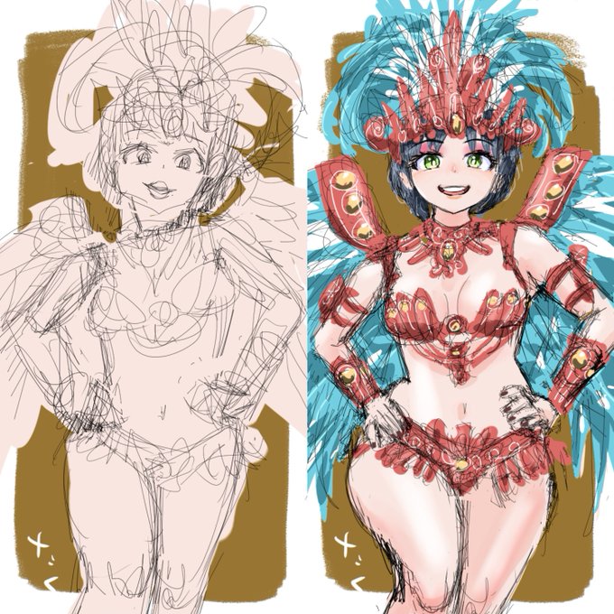 サンバガール51💃(ブラッシュアップ)再掲   
#イラスト #illustration 