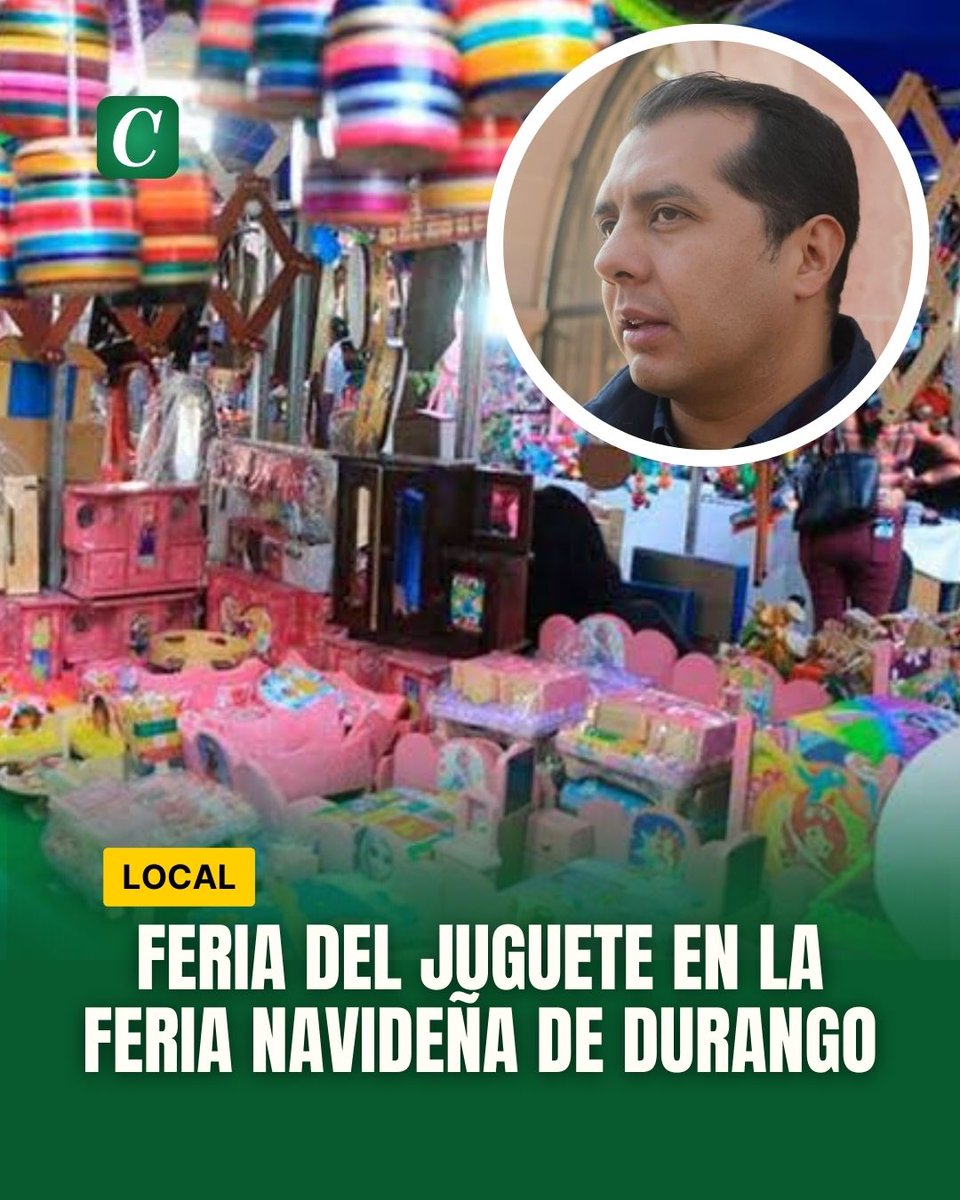 🎄🧸 Feria del Juguete en la Feria Navideña de Durango 🎁✨

Del 19 de diciembre al 6 de enero más de 45 comerciantes locales ofrecerán sus productos a los duranguenses en las instalaciones de la Feria 🛍️

Por: Geraldo Rosales 

La Feria Navideña de Durango contará con una nueva