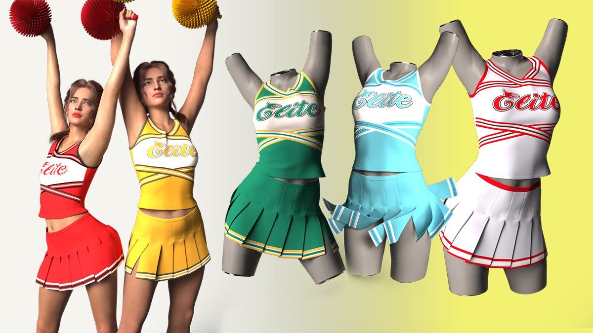 Cheerleading Outfit for Genesis 8 Female.

Outfit: renderosity.com/marketplace/pr…

18 High-Energy Cheerleader Poses + 36 Adaptive Outfit Morphs!

#daz3d #DazStudio #DAZ #3DCG #CGI #3D #3dart #blender #blender3d