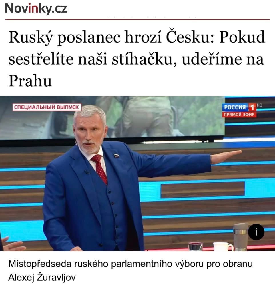 “Naše letouny narušují váš vzdušný prostor. Ale pokud se budete bránit, vybombardujeme Prahu.” Tohle je vzkaz z Ruska. Co na to naši “vlastenci”?