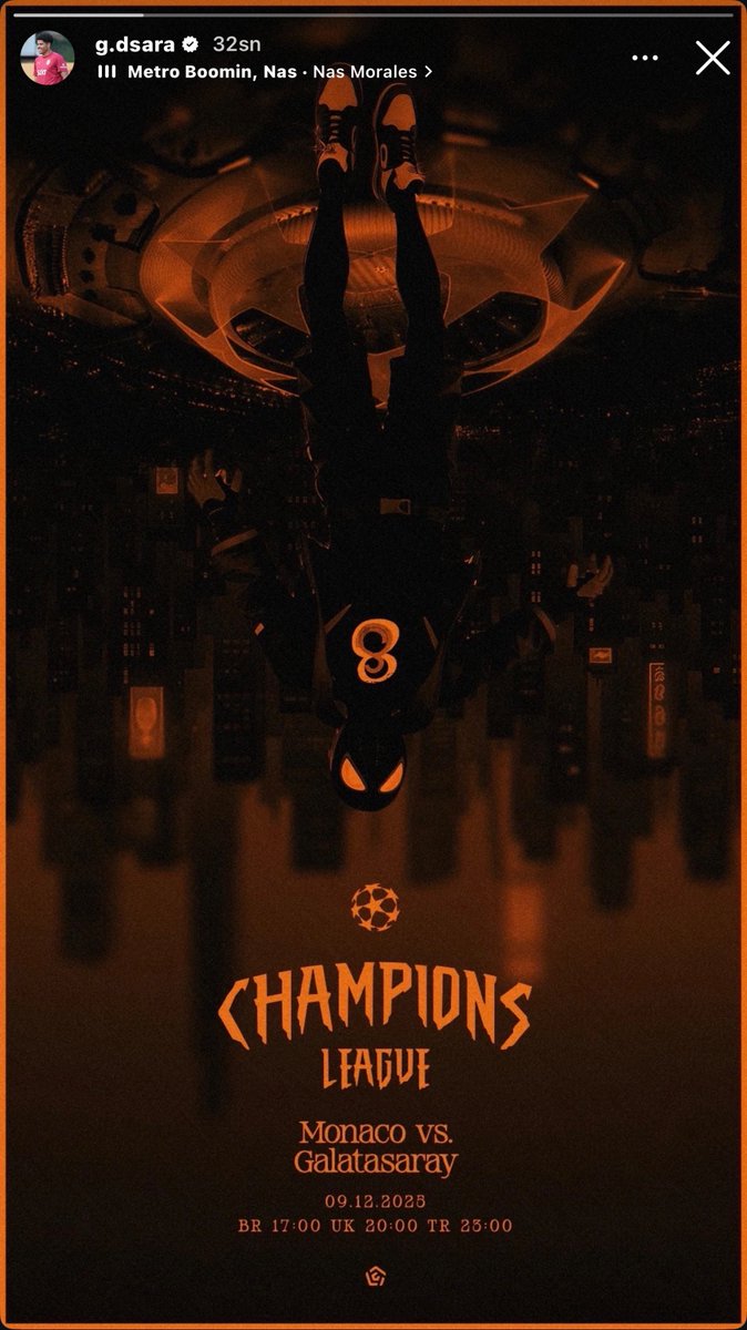 PesindeyizApp's tweet image. Gabriel Sara'nın maç günü paylaşımı. #UCL