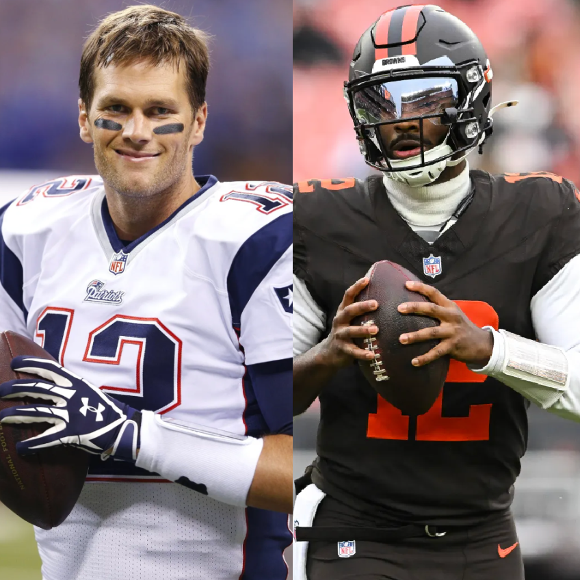 NFL_DovKleiman's tweet photo. Superstar: Since the merger only two quarterbacks have thrown for exactly 364 Pass Yards in their 3rd career start.

• Tom Brady
• Shedeur Sanders

The Browns have found the next great QB 👀 https://t.co/ThK0OdiWG4
