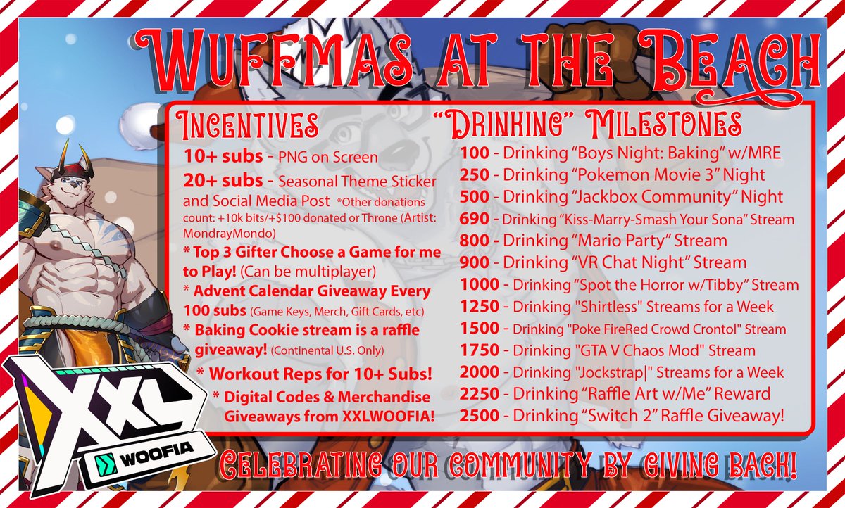 ✨🎄Wuffmas at the Beach kicks off TODAY! 🎄✨

I'm so excited to share all the festive fun and surprises I've got lined up! 🌊🐾

🍪Cozy cookie baking!
🍹Brand new holiday drinks!
🎁Tons of raffle prizes (and maybe a few secret gifts)!

Thank you all for making this magical