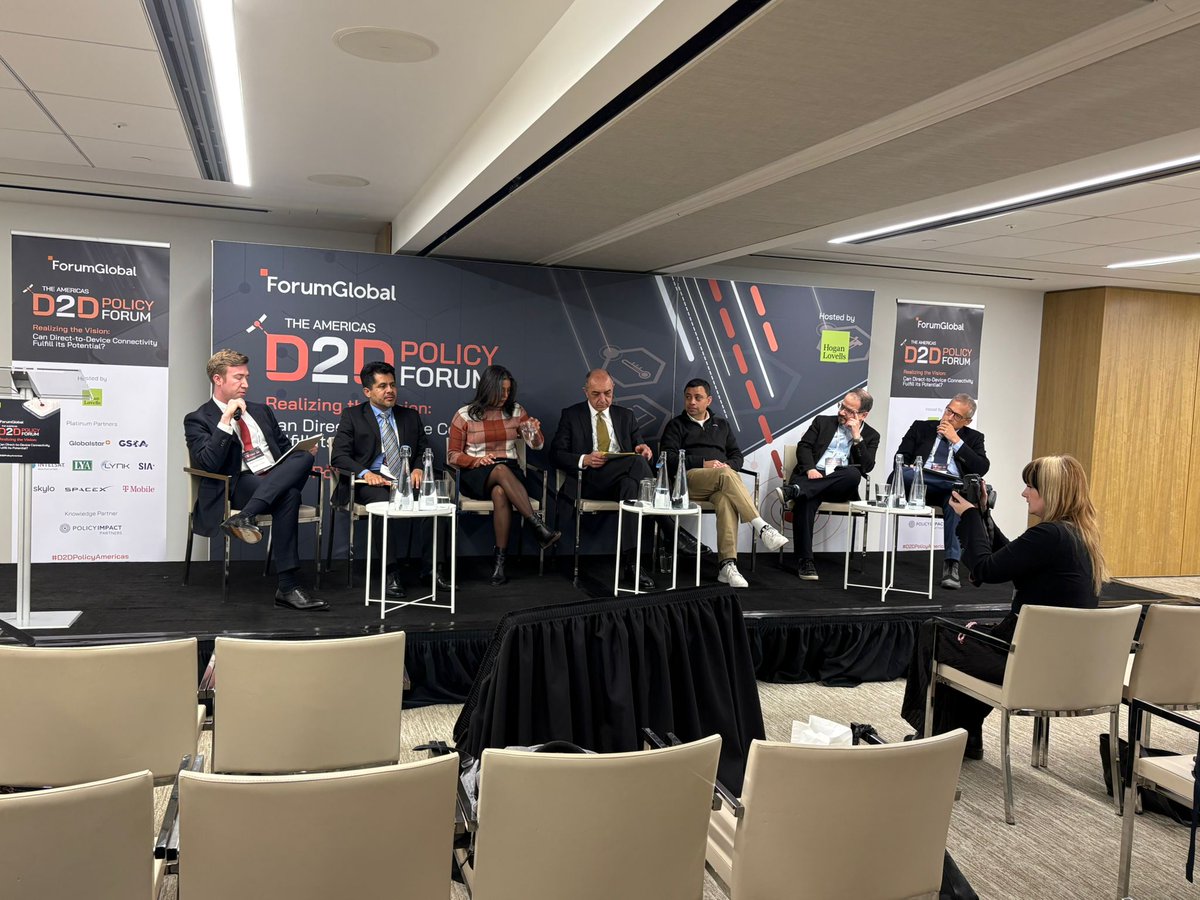 Our final session:

‣ Adán Salazar Garibay (CRT)
‣ ​​Edyael Casaperalta (<a href="/FCC/">FCC</a>)
‣ George Giagtzoglou (<a href="/omnispace/">Omnispace</a>)
‣ Tarun Gupta (<a href="/SkyloTech/">Skylo</a>)
‣ Mohammad Marashi (<a href="/SES_Satellites/">SES</a>)
‣ Alfie Ulloa (<a href="/Chile_Telcos/">Chile Telcos</a>)
‣ Moderated by: <a href="/JRyanThomp/">Ryan Thompson</a> (<a href="/HoganLovells/">Hogan Lovells</a>)

#D2DPolicyAmericas