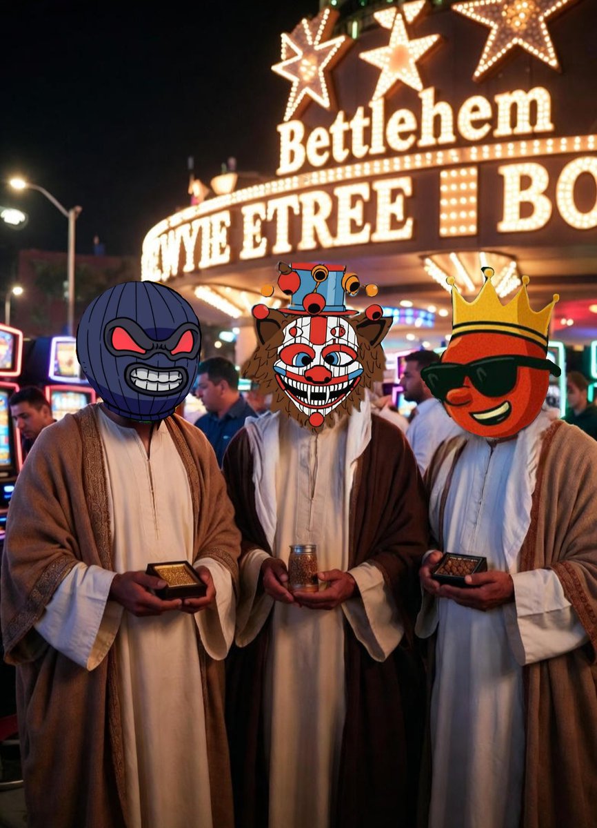 Act 3.

When the Three Wise Men of XRPL <a href="/XRPnomicsXRPL/">XRPnomics CTO</a>  <a href="/BearXRPL/">BEAR</a> , and <a href="/RedPuppetXRPL/">🚜RΣD PUPPΣT</a> — finally roll up to Bethlehems BIG Casino Bettleham with their gold, frankincense, and myrrh... but spot the casino lights twinkling like XRP pumps!

"Yo, forget the manger—let's hit the slots