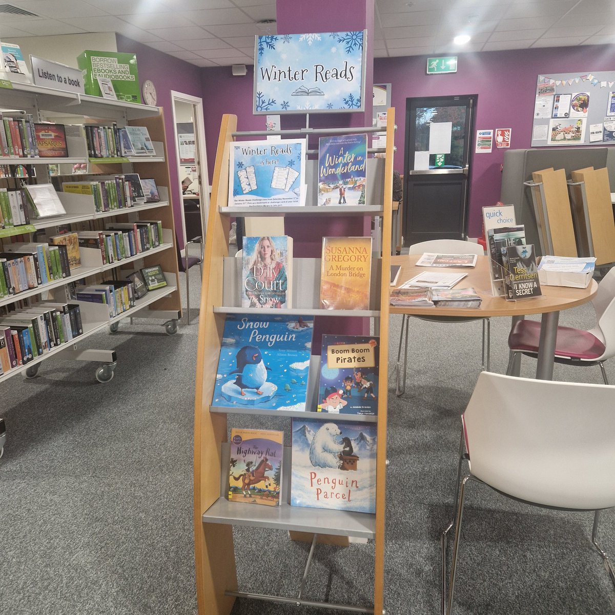 KnebCommLibrary's tweet image. Winter Reads is running at Knebworth Community Library so why not join in the challenges 
Ask a volunteer for the challenges &amp;amp; don&apos;t forget to collect a sticker for each challenge completed.

#WinterReads #HertsLibraries #KnebworthCommunityLibrary