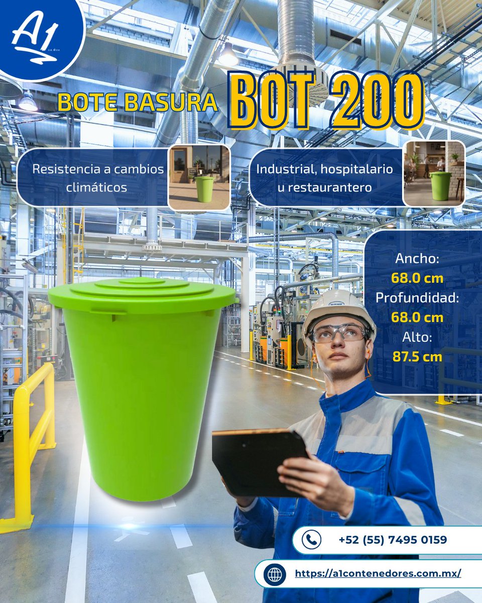 Cuida de los tuyos 🧓.

Evita la propagación de olores, virus y bacterias 🦠 empleando el bote de 200 litros que en A1 tenemos para ti.

☎️ Contáctanos al (56) 4770 2022
📲 WhatsApp 55 7495 0159
💻 Visítanos en f.mtr.cool/brwuhxoyso

#industrias #parquesindustriales