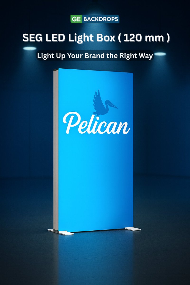 G_ExpoBackdrops's tweet image. Bright, bold, and built to impress.

The SEG LED Light Box (120 mm) lights up your brand with clean, seamless backlit graphics.

Stand out the right way.

#SEGDisplay #LEDLightBox #TradeShowBooth #BrandDisplay #GEBackdrops