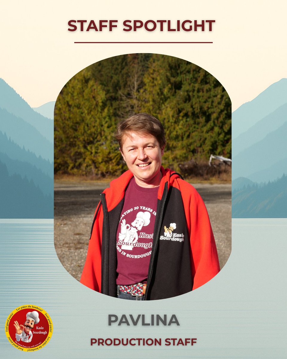 Meet Pavlina, the sunshine of our Packaging Department! Born in the Czech Republic, she fell in love with Kaslo and now calls it home. When not packaging pasta, she creates glass art inspired by the West Kootenays. Favorite dish? Quinoa rotini with sautéed carrots in creamy curry