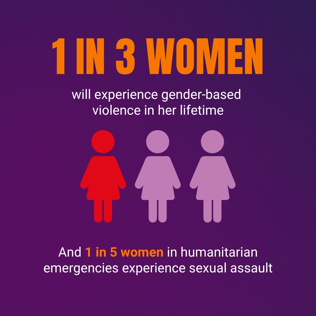 carecanada's tweet image. One in three women will face gender-based violence in her lifetime. That’s unacceptable. 

Join CARE during #16Days to demand world leaders fund life-saving programs that help women live #WithoutFear.

Source: UN Women