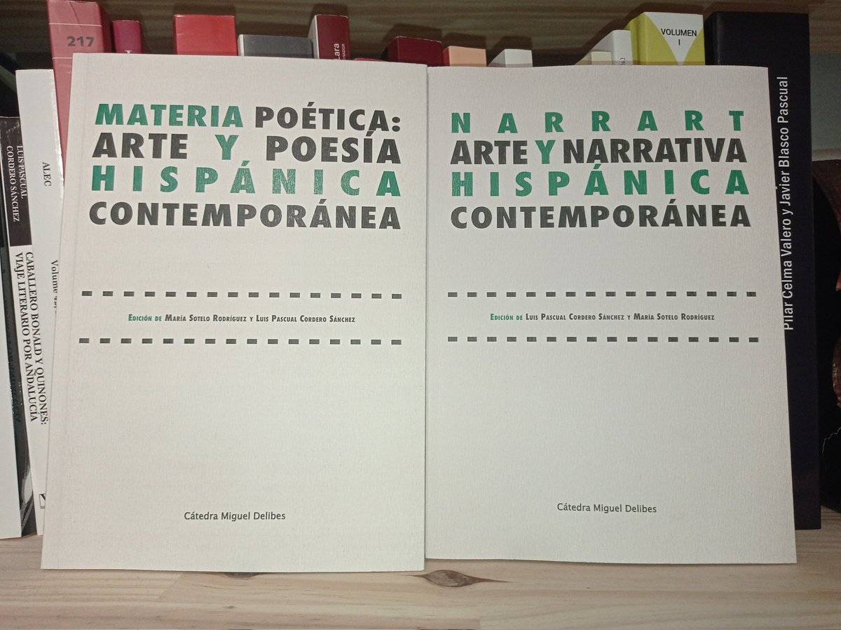 Las Ediciones de la Universidad de Valladolid están distribuyendo ya estos dos volúmenes coordinados junto con <a href="/mariia_soteelo/">María Sotelo</a> este 2025.
Narrart: publicaciones.uva.es/index.php/eduv…
Materia poética: publicaciones.uva.es/index.php/eduv…
Pueden comprarse en la web o bajo pedido en librerías comerciales.