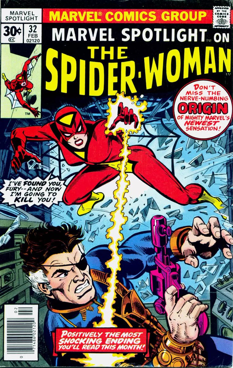 ComicFirsts's tweet image. 📅 On this day in Marvel history (Dec 8, 1975):
*Marvel Spotlight #32* introduced Spider-Woman (Jessica Drew)! 🕷️✨

Her mysterious debut paved the way for one of Marvel’s most enduring heroines.

#MarvelComics #ComicHistory #FirstAppearance #SpiderWoman