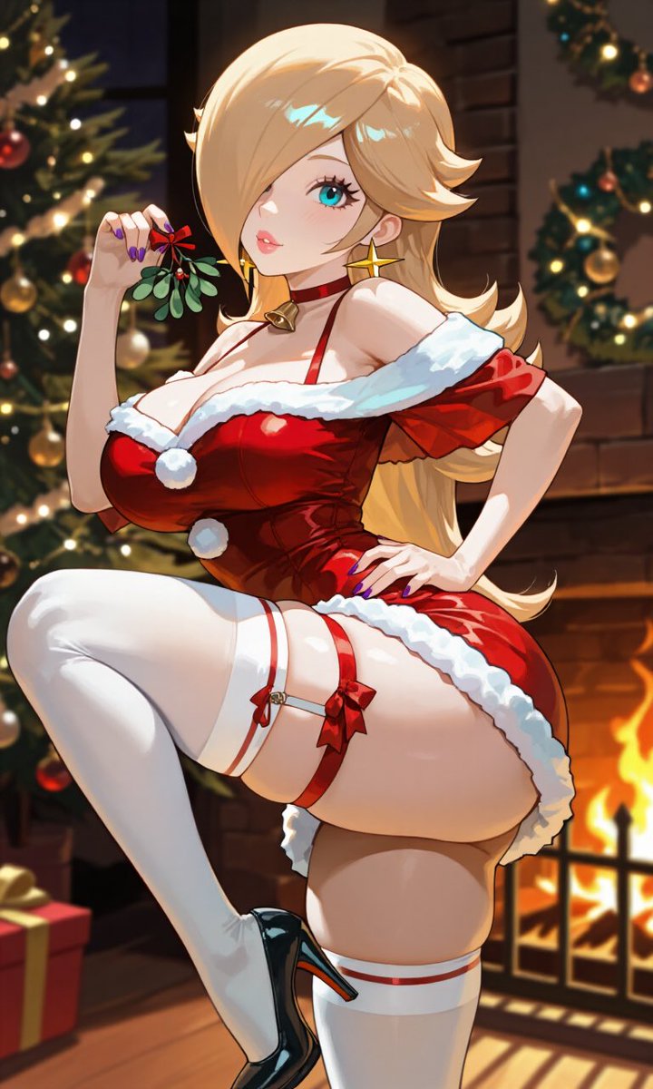 Who Likes My Christmas Dress And I Got A Mistletoe So You Know What To Do Under It Come Kiss Me